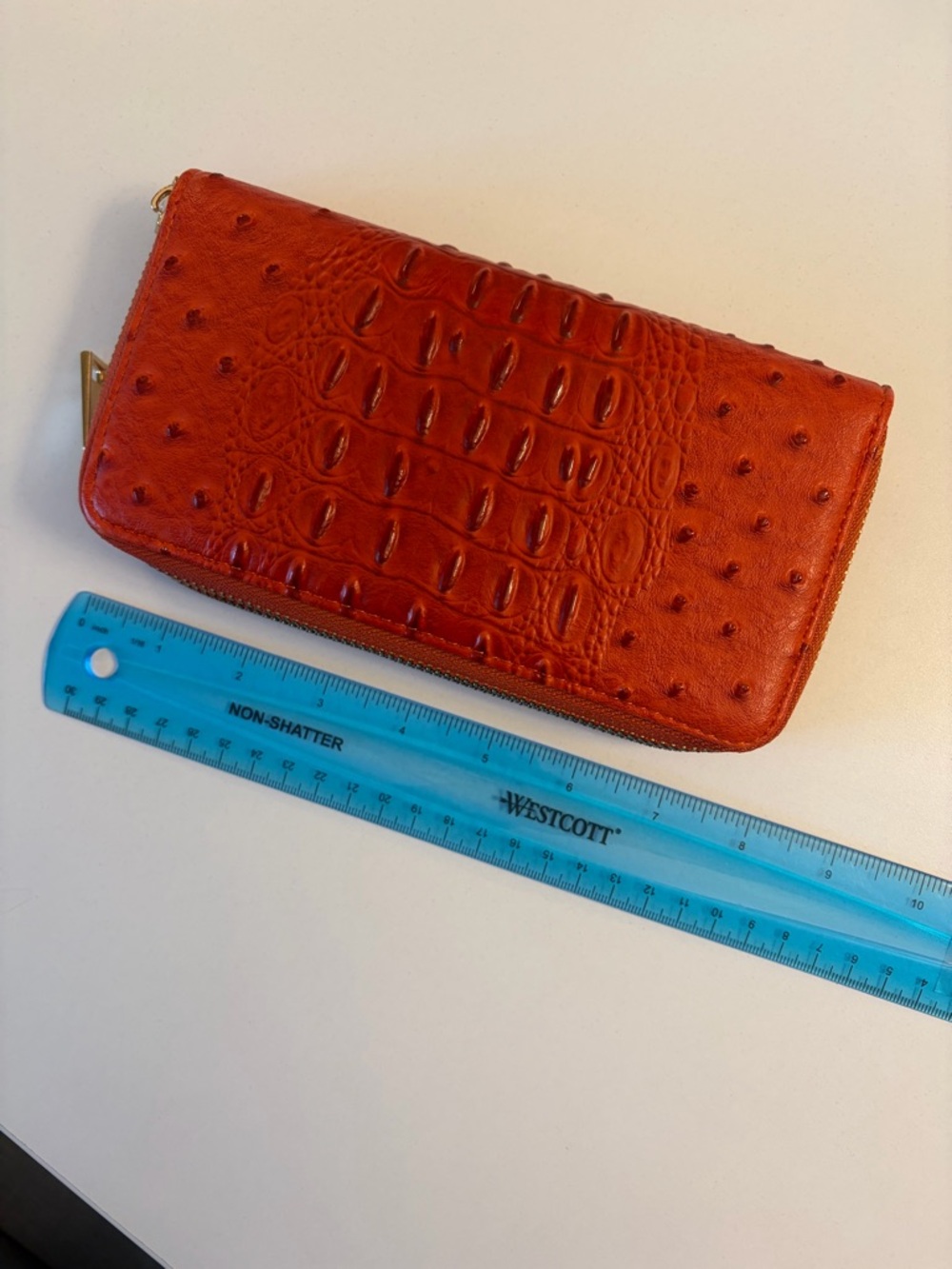 Orange Crocodile Embossed Wallet